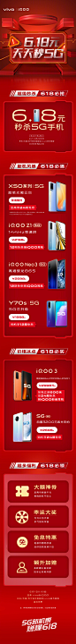 #vivo 618#剁手攻略，转需！6.1日-6.20，登陆各大电商平台vivo官方旗舰店，每天都有机会6.18元秒杀一台5G手机，帮你实现5G自由！#6.18元天天秒5G#，了解请戳：
京东：O网页链接
天猫：O网页链接
苏宁：O网页链接 ​​​​