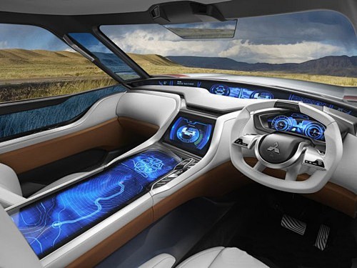 有未来的味道，充满科技感的未来汽车内饰设...
