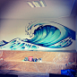 Veneficus Wave Mural : A mural done for Veneficus, a company based in Rotterdam, specialized in data analysis. They wanted a big wave ( that representing the big wave of data they work with) , being controlled by a sorcerer, since the name Veneficus means