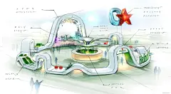 手绘魅力，分享我收藏的一些展厅效果图 - 小红书