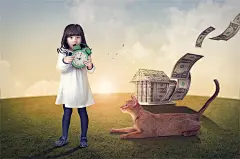 【精品】时间永恒创意钟表海报商务人物未来思考PSD分层设计素材-淘宝网