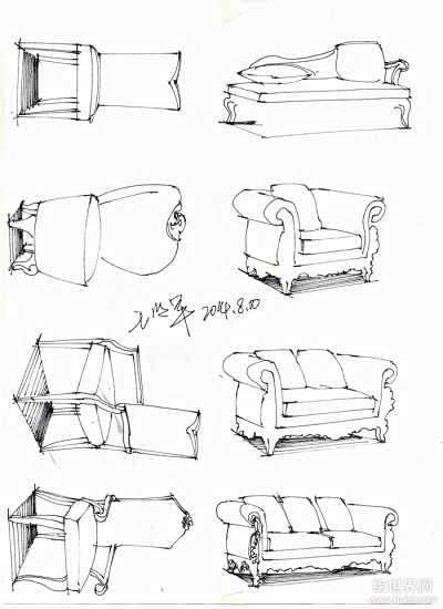 50种室内家具手绘线稿马克笔上色有木有赞室内手绘绘世界网手机版