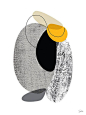 Mid Century Modern Art, Black and White Abstract Art Print, Large Modern Art