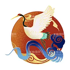 仙鹤  - 源文件下载【酷图网】仙鹤,鹤,手绘仙鹤,国潮仙鹤,古典仙鹤,古风仙鹤,中国风仙鹤,仙鹤插画,仙鹤素材,鹤素材,中国风,国潮,