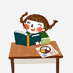 人物免抠素材_新图网 https://ixintu.com 人物 动漫 卡通 女孩 读书