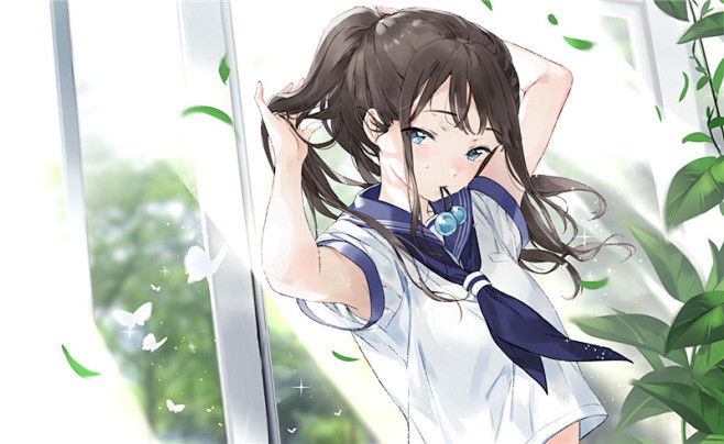动漫二次元插画单马尾少女主题图集 – A...