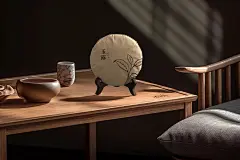 咔神-深色熟茶茶饼-中式复古风2