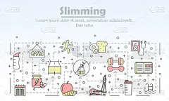 线条画,苗条,直的,损失,平衡,慢跑,模板,瘦身