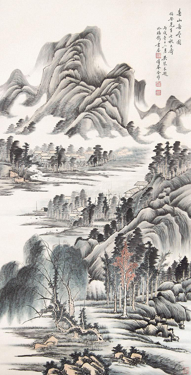 吴湖帆吴湖帆吴琴木山水立轴作品欣赏