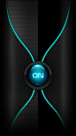 Black with Neon Teal Power Button Wallpaper