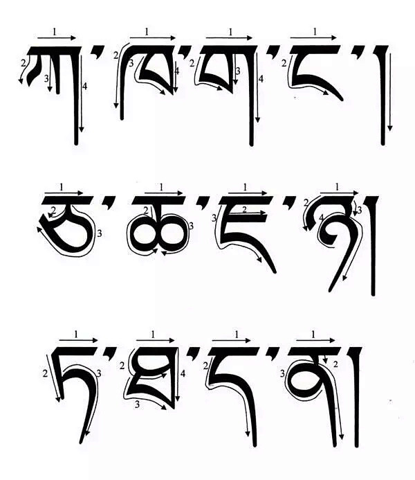 藏文字母书写笔顺