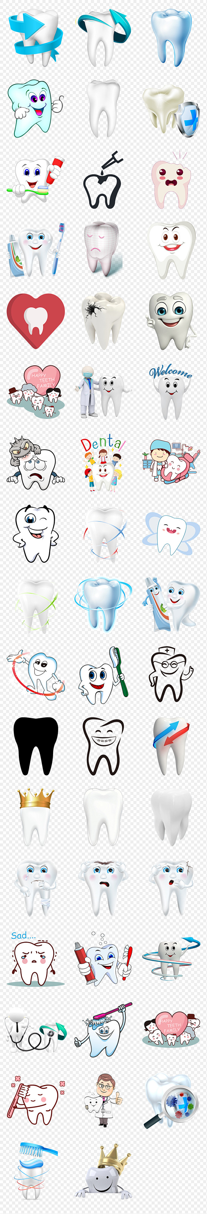 卡通牙齿健康保护牙科刷牙知识海报素材背景...