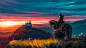 General 1920x1080 Aenami warrior horse landscape castle painting sunset sky fantasy art The Witcher 3: Wild Hunt Geralt of Rivia