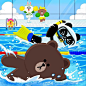 Yay!! Go Brown! Make a bigger splash like a champion!! #teamlinefriends #teambrown #swimming