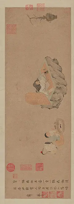 《西湖吟趣图》元·钱选西湖吟趣图 (局部) 纸本设色