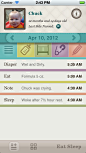 Eat Sleep简单的婴儿跟踪应用手机界面设计，来源自黄蜂网http://woofeng.cn/mobile/