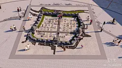 中式广场景观SU模型下载【ID:1123446378】