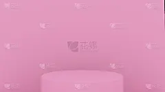 3d抽象背景渲染。粉色产品展示平台。室内讲台的地方。空白装饰模板设计。