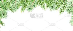 圣诞快乐的水彩框架与花卉冬季元素。新年快乐贺卡, 海报. 