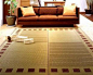 日本职人制 日本产兰草 榻榻米地毯地垫 sutairu花纹（可剪裁）