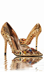 ~~Gold sequined and jeweled pumps ~  Dolce & Gabbana~~