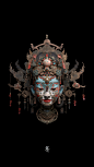 A virtually assembled mask of intricate structures and diverse elements. Boundless. Integrating human, divine and demonic. God-level compositional artistry. Densely layered. Claustrophobically intense. China Religious Photography Gold Award. Composed of e