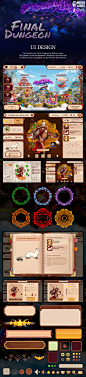 UI Design - Final Dungeon, OWL Studio : User interface for Final Dungeon by Mehen Games. The graphics of the backgrounds, characters, the game logo and some of the iconography are provided by the customer.