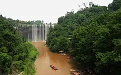 重庆万州大瀑布九免抠素材_新图网 https://ixintu.com 名胜古迹 旅游风景 著名建筑