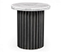 Round Charcoal Grey & Faux Calacatta Oro Marble Side Table