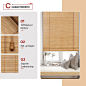 Bamboo Roll-Up Roman Shades Light Filtering Window Treatment Natural Indoor/Outdoor Bamboo Blinds for Windows 24 x 64ft