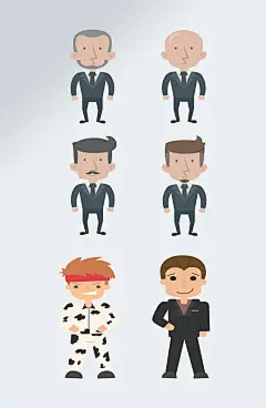 卡通人物漫画男人ai素材