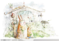 手绘卡通素材-欧式梦幻插画风格-手绘站在小房子前面的兔子图片素材下载，现在加入素材公社即可参与传素材送现金活动
