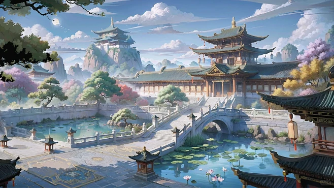 绘梦工坊丨AI仙侠古风背景素材《混装一期》1-花瓣网
