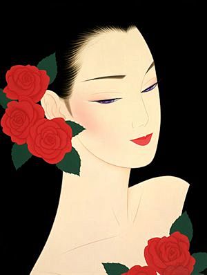鹤田一郎版画《美人绘》作品赏