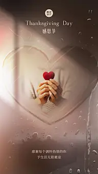 感恩节祝福海报实景