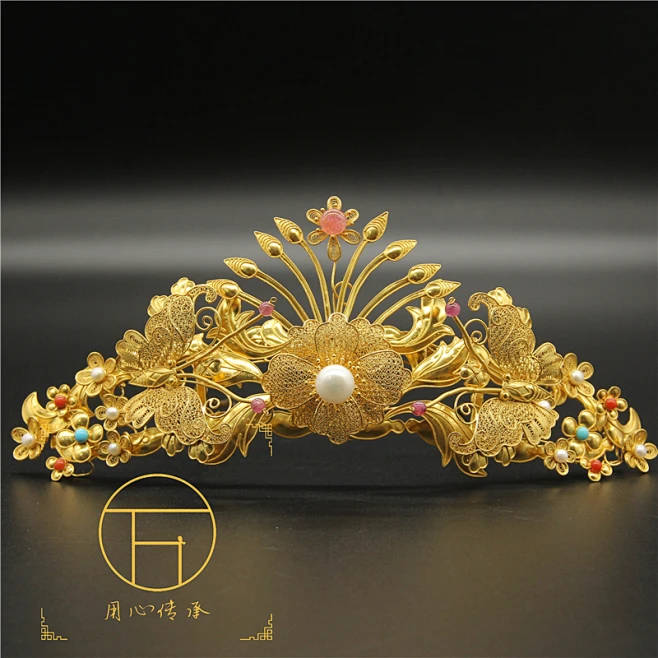 万宝德 原创汉服首饰 明代冠 古代头饰 手工花丝镶嵌发簪 点翠冠-淘宝网-花瓣网