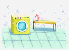 手绘洗衣机 创意素材