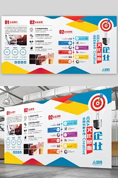 时尚简约企业简介宣传海报公司展板