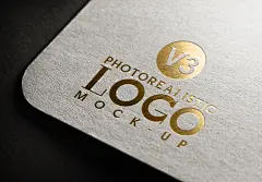 白色卡纸名片烫金UV工艺LOGO展示样机