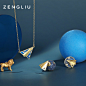 ZENGLIU设计师纸飞机耳环女气质简约星球耳钉2020新款潮星空耳饰