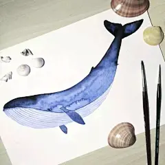 插画家 beliz oral 的水彩海底世界，女性的柔美！ ​​​​