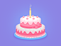Happy birthday sweet illustrations candle cake birthday