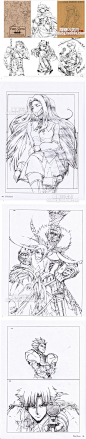 725 游戏美术素材动漫角色 Fate线稿 全7册 动画画集CG原画设定-淘宝网