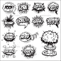 Set of Comics Speech and Explosion Bubbles