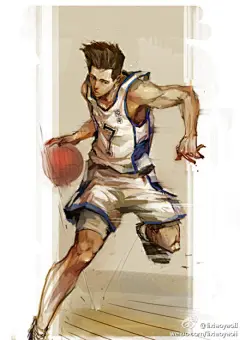 【永恒的经典Slam Dunk】这套帅气的插画作品来自@lixiaoyaoII 怀念啊逝去的青春！