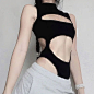 'Sonic' Sexy Tech-wear Cutout Top - Short / S