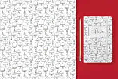 背景手绘纹理图案喜庆花纹松子树叶蛋糕模式 Cakes Patterns
