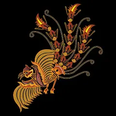 凤凰刺绣蜡染印花插画花纹矢量图设计素材