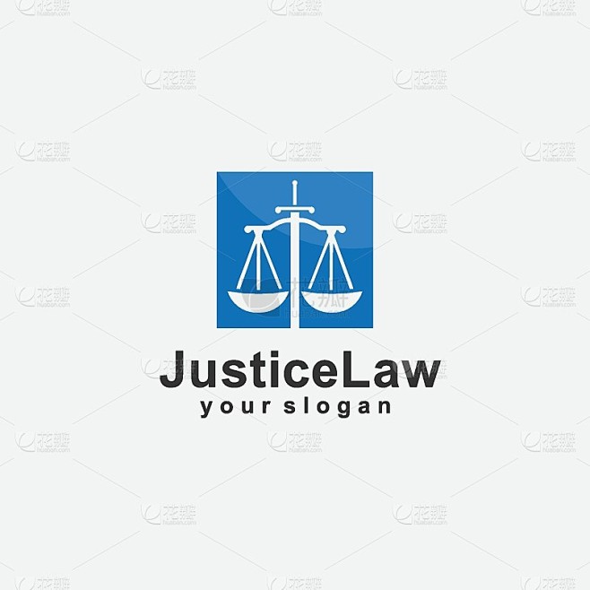 正义法图标模板设计矢量插图