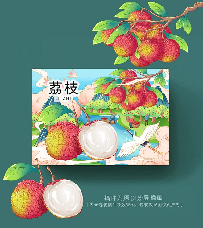 荔枝插画手绘 汇图网 https://www.huitu.com/design/show/20230325/221843397200.html-花瓣网